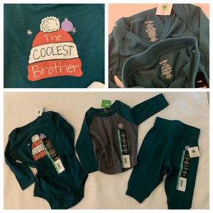 NEW  3-6m 3pcs Brother Set Boys Baby Infant Toddler Clothing Clothes